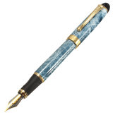 Jinhao Pen X450 スカイブルーマーブル18KGP ミディアムニブファウンテン サイン書き込みペン 学校 オフィス用品